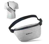 Rasfalo Borsa a banana per donna e uomo, borsa a tracolla da donna con cinghia regolabile libera le tue mani di valore per sport/corsa a piedi/ciclismo/alpinismo/escursionismo, Lino e Cenere, Stile 02
