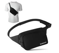 Rasfalo Borsa a banana per donna e uomo, borsa a tracolla da donna con cinghia regolabile libera le tue mani di valore per sport/corsa a piedi/ciclismo/alpinismo/escursionismo, Nero , Petit à Moyen