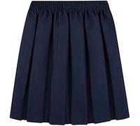 RASH ACCESSORIES Gonna per uniforme scolastica, per ragazze per il rientro a scuola, scatola pieghettata, rotonda, elasticizzata in vita, età 2-16 anni, Marina Militare, 11-12 Anni