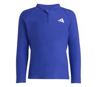 adidas Unisex - Bambini e Ragazzi Long Sleeves Zip Rashguard Kids Swimwear, Semi Lucid Blue, 5-6 Years