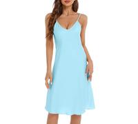 Raso Camicia da Notte Donna Seta Sottoveste Satin Sexy Baby Doll Spalline Regolabili Vestaglia Pigiama da Donna Spaghetti Straps