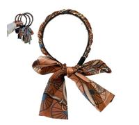 Raso tessuto per capelli bande, Retro Satin Cross Knotted Fabric Headband, Curlers Soft Hair for Daily Wearing, Incontri, Sport, Making Up