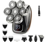 Rasoi da barba, Rasoio 6 in 1 for uomo 7D indipendente 7 lame testina galleggiante rasoio elettrico impermeabile multifunzione carica USB trimmer
