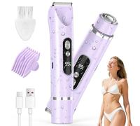 Rasoi da donna 2 in 1, rasoio elettrico per la rimozione dei peli del viso, IPX7, impermeabile e indolore, rasoio a doppia testa con luce LED, rasoi portatili da donna per viso, corpo, gambe, ascelle