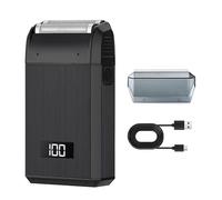 Rasoi da uomo ricaricabili, mini rasoio elettrico per viso, impermeabile IPX6, display a LED e ricarica rapida, tecnologia micro-pettine e lame di precisione (nero)