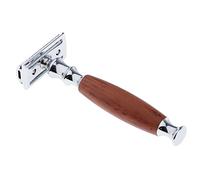 Rasoi di sicurezza a doppio bordo con manico in legno, per barba e baffi, 12,5 x 4,5 x 2,5 cm