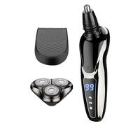 Rasoi elettrici da uomo, 600 mAh, 3 in 1, rasoio elettrico, rasoio portatile, tagliabarba pop-up, lavabile, da viaggio, rasoio da barba, testina magnetica, rasoio per capelli senza fili, per
