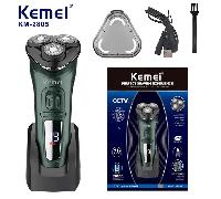 Rasoi elettrici rotanti KEMEI KM-2805 - Lame 3D con tecnologia anti-pizzicamento | Ricarica rapida USB-C + 90 minuti di utilizzo | Rifiniture ipoallergeniche per uomo | Regalo per la Festa del papà AB