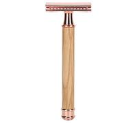 Rasoi Manuali Rasoi da Barba in Legno D'ulivo in Oro Rosa Rasoi da Barba Sotto Le Ascelle Edizione da Donna Lama a Doppia Faccia[Oro]