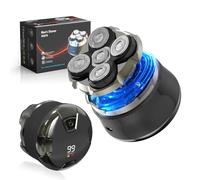 Rasoi per uomini calvi, rasoi magnetici 5D, impermeabili, per uso bagnato/asciutto, display a LED, ricarica di tipo C, rasatura ravvicinata a 360°, per uomini