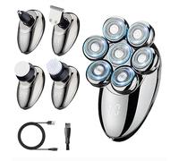 Rasoi per uomini calvi Rasoio elettrico per uomo Rasoio galleggiante 7D Ricaricabile Display a LED Testa Rasoio Viso Corpo Orecchio Naso Trimmer Cordless Portatile IPX7 Impermeabile Wet Dry Rasatura