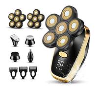 YHAYHO Rasoi per la testa per gli uomini calvi Rasoio Elettrico Rotante Rasoio Cordless per gli Uomini Multifunzionale Rasoi Elettrici per gli Uomini Calvi Impermeabile Mens Testa Rasoio Ricaricabile