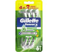 Rasoi Usa E Getta Gillette Sensor 3 Sensibili Con Aloe Vera - Confezione Da 6