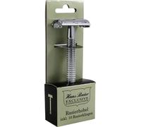 Rasoio & 10 Lamette Butterfly-System più Lunghe Impugnatura Metallo Hans Baier