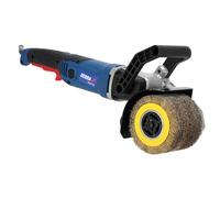 Rasoio 1300 W, spazzola in metallo e nylon, 900 - 3700 giri/min, diametro 120 mm, cavo da 2 m, peso leggero con soli 3 kg, impugnatura aggiuntiva antiscivolo, sistema soft-start, regolazione della