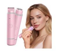 Rasoio 2 in 1 a doppia testa, da donna, per la rimozione dei peli del viso, per capelli, bagnato e asciutto, per capelli, viso, sopracciglia, baffi, barba, braccio, gamba rosa