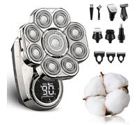 Rasoio 9.0, rasoio ultra 9.0, rasoi a testa flottante 9D, display a LED intelligente, impermeabile IPX7, rasatura a secco bagnato, rasoio elettrico ricaricabile 6 in 1 da uomo (1 pezzo) argento