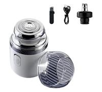 Rasoio a capsula multifunzionale portatile, mini rasoio asciutto bagnato ricaricabile USB 2 in 1, mini rasoio elettrico da uomo con tagliacapelli per naso rotante, ricarica di tipo C (Bianco)