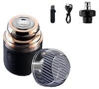 Rasoio a capsula multifunzionale portatile, mini rasoio asciutto bagnato ricaricabile USB 2 in 1, mini rasoio elettrico da uomo con tagliacapelli per naso rotante, ricarica di tipo C (Nero)
