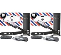 Rasoio a mano libera |20 Mezze lamette |kit barba uomo manuale viso professionale barbuto classico precisione vintage tradizionale barbiere lame rasatura (Confezione da 2)