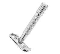 Rasoio Argento di Sicurezza Manuale in Acciaio Inox da Barba | Design Chiuso, Maneggevolezza Semplice, Scorrimento Fluido, in Abs, per Rasatura Viso e Cura Quotidiana