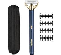 Recortadora y afeitadora de barba - BABYLISS - X-Blade Super-X Metal - Sin cable - 45 min de duración de la batería - 4 peines - Edición dorada y azul marino
