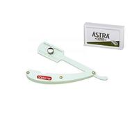 RASOIO BARBA PROFESSIONALE DAUNE LAMA INTERA A MANO LIBERA + 5 LAME ASTRA PER BARBIERE