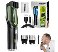 Rasoio da barba da uomo | Rasoio elettrico da uomo | Tagliacapelli da uomo | Rasoio da barba impermeabile IPX6 con 2 pettini, tagliacapelli sottovuoto, rasoio