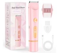 Rasoio da donna 2 in 1 rasoio elettrico per corpo pubico e naso rasoio intimo per donne uso umido e secco trimmer ricaricabile (rosa)
