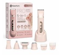 Rasoio da donna, 5 in 1, indolore, per bikini, rasoio elettrico e rimozione dei peli del viso per donne, dermatologicamente testato, ipoallergenico, ricaricabile USB-C, rosa antico