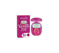 Rasoio da donna Gillette Venus Extra Smooth Snap + 1 ricarica di lamette, impugnatura mini, Lubrastrip con un tocco di oli di avocado