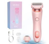 Rasoio da donna Glide Pro 3.0, rasoio 2 in 1, impermeabile e bagnato a secco, rasoio elettrico per crepuscolo, Silk Glide Pro con testa rimovibile per gambe, braccia, ascelle, zona bikini (rosa)