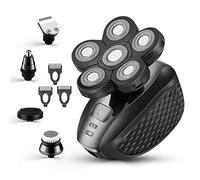 Rasoio per la testa da uomo, multifunzione, rasoio elettrico impermeabile, ricaricabile, senza fili, colore grigio