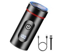 Rasoio da uomo elettrico, rasoio ricaricabile da uomo - Trimmer elettrico portatile - Rasoio cordless con ricarica rapida con porta di tipo C, rifinitore Wet & Dry per viaggi a casa
