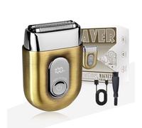 Rasoio da uomo, mini rasoio elettrico per viso, IPX7, impermeabile, senza fili, con display a LED e blocco da viaggio, ricarica rapida, rasatura a secco o bagnato