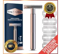 Rasoio di Sicurezza King C. Gillette Rasoio Manuale regolabarba taglia barba 5PZ