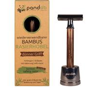 Pandoo Bamboo Safety Razor rasoio + testina di ricambio 10 ks Slim Handle 1 pz