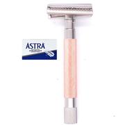 Rasoio di Sicurezza Rosa Oro Parker 55SL-GR Schrägrasierer Ottone & 5 Astra