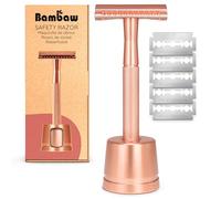 Rasoio donna Con Supporto con 5 lamette per rasoio di sicurezza | Rasoio vintage corpo metallo tradizionale | Safety razor | Shaving razor | Bambaw