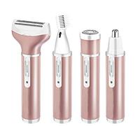 Rasoio Donna Elettrico Indolore,Epilatore Viso Donna, Shaver Donna, Trimmer Elettrico Rasoio,4 in 1 Donne Depilazione,Gold