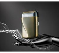 Rasoio elettrico 2 in 1 da uomo, impermeabile, per barba e capelli, con ricarica rapida di tipo C, durata 90 minuti, finitura dorata, regolabile e preciso, per casa, viaggi e palestra