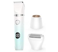 Rasoio elettrico 3 in 1 da donna, rasoio elettrico ricaricabile indolore, rasoio pubico e facciale per pelli sensibili, labbra, braccia, gambe con display a LED II