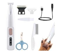 Rasoio elettrico 3 in 1 per cani, ricaricabile, impermeabile, con luce LED + lama di ricambio per tagliare i peli di cane intorno a zampe, occhi, orecchie, viso, groppa, piedi