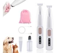 Rasoio elettrico 3 in 1 per cani, trimmer elettrico per cani, ricaricabile, impermeabile, a basso rumore, per tagliare i peli del cane intorno a occhi, orecchie, viso (2 pezzi)