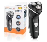 RASOIO ELETTRICO 3D WIRELESS PROFESSIONALE 3 TESTINE RICARICABILE LAVABILE IMPERMEABILE BARBA BAFFI (R312)