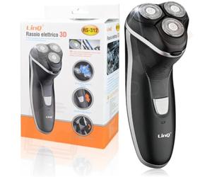 RASOIO ELETTRICO 3D WIRELESS PROFESSIONALE 3 TESTINE RICARICABILE LAVABILE IMPERMEABILE BARBA BAFFI (R312)