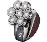 Rasoio elettrico 6 in 1 per uomini calvi, 7D con regolabarba per capelli, impermeabile, bagnato e asciutto, kit per toelettatura da uomo senza fili