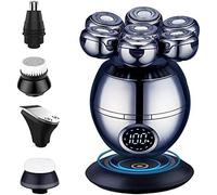 Rasoio elettrico 7D for uomo, indipendente, con 7 lame e testina galleggiante, impermeabile, multifunzione