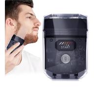 Rasoio elettrico a doppia testa per barba - Macchina da barba ricaricabile silenziosa portatile per uomini per la rasatura quotidiana, i viaggi, i viaggi d'affari e la sala
