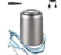 Rasoio elettrico aggiornato 2025 for uomo, ricaricabile, impermeabile, mini rasoio a doppia testina for rasatura a secco e a umido, design portatile e adatto ai viaggi (viola/argento)(Silver)